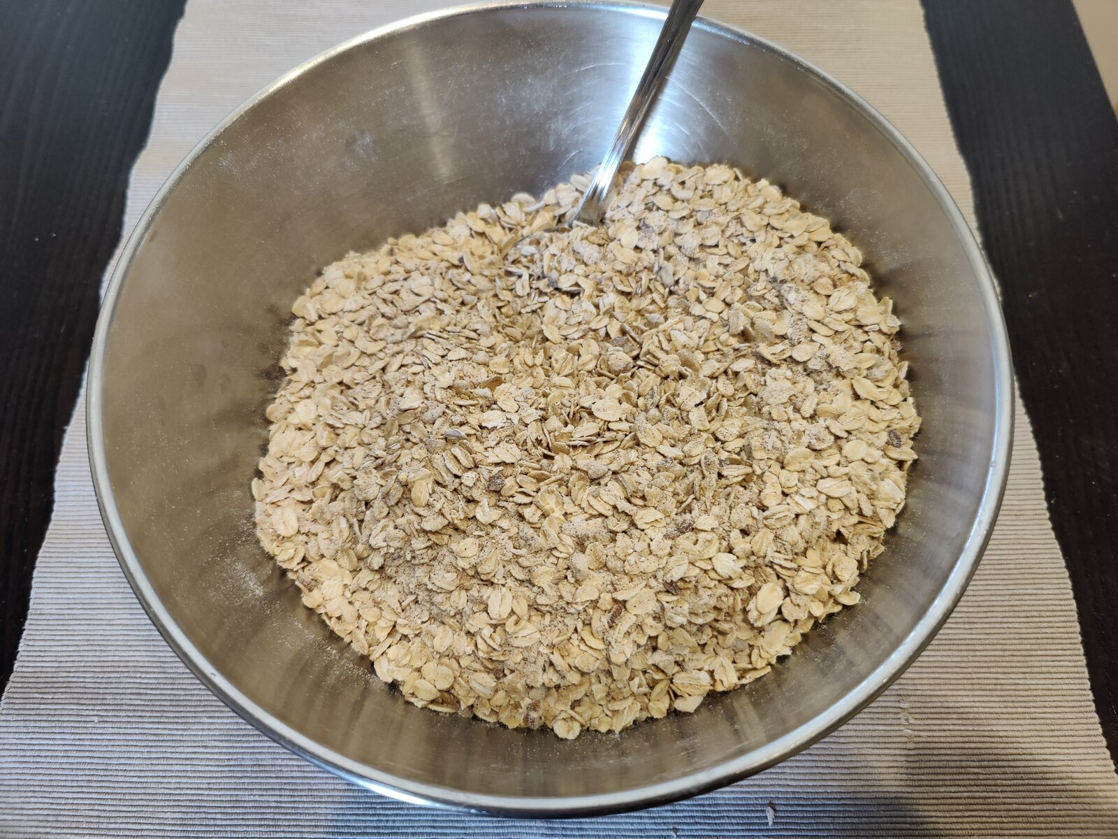 The dry ingredients mixed